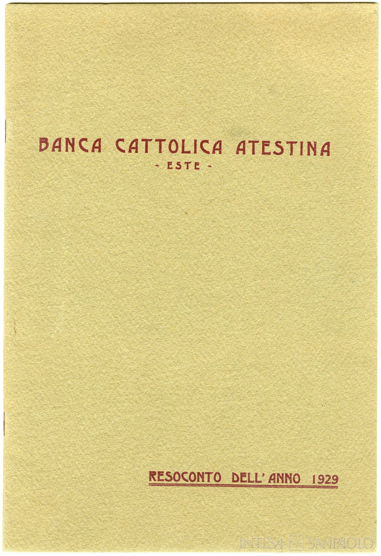 Banca Cattolica Atestina, resoconto dell'anno 1929