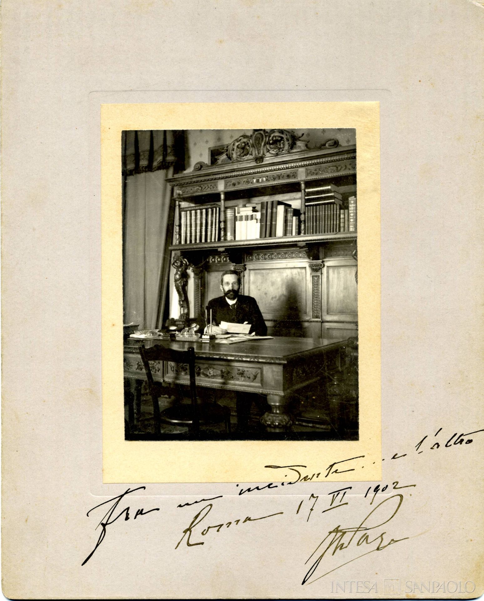 Banca Commerciale Italiana, ritratto di Otto Joel alla sua scrivania, 1902 (fotografo sconosciuto)