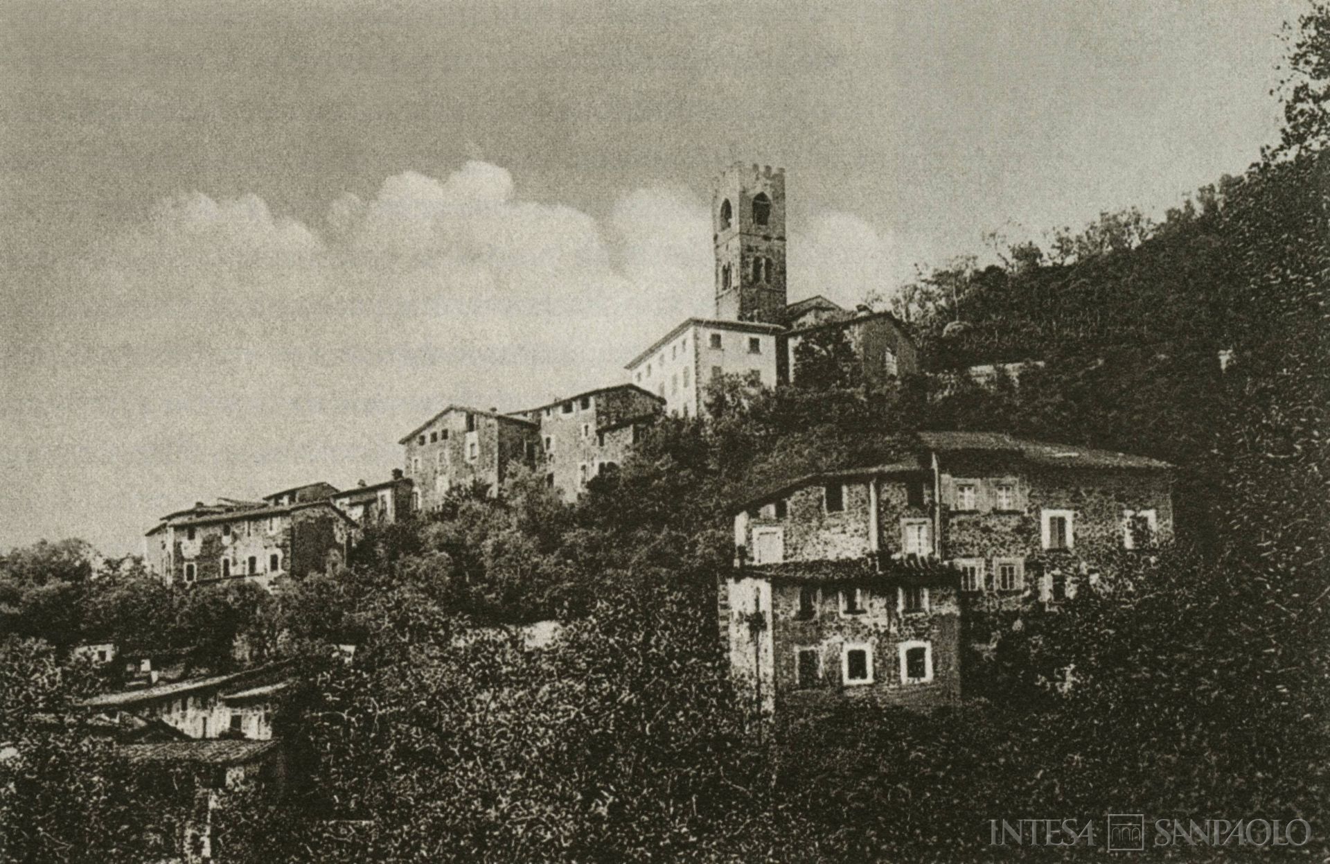 Banca Popolare di Valdinievole, Uzzano in Valdinievole, cartolina postale, 1908 (fotografo sconosciuto)