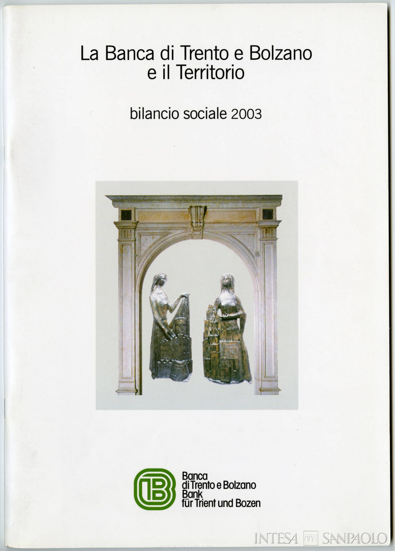 Banca di Trento e Bolzano, frontespizio della pubblicazione Bilancio sociale 2003, 2004
