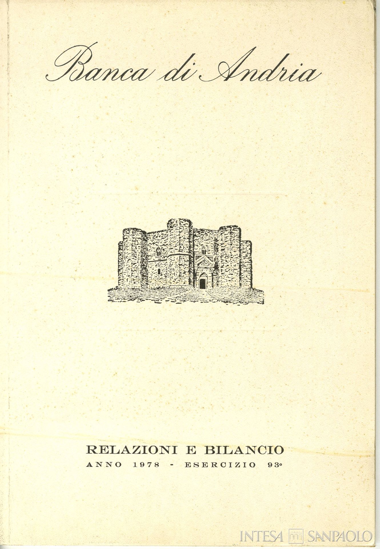 Banca di Andria, frontespizio del bilancio 1978