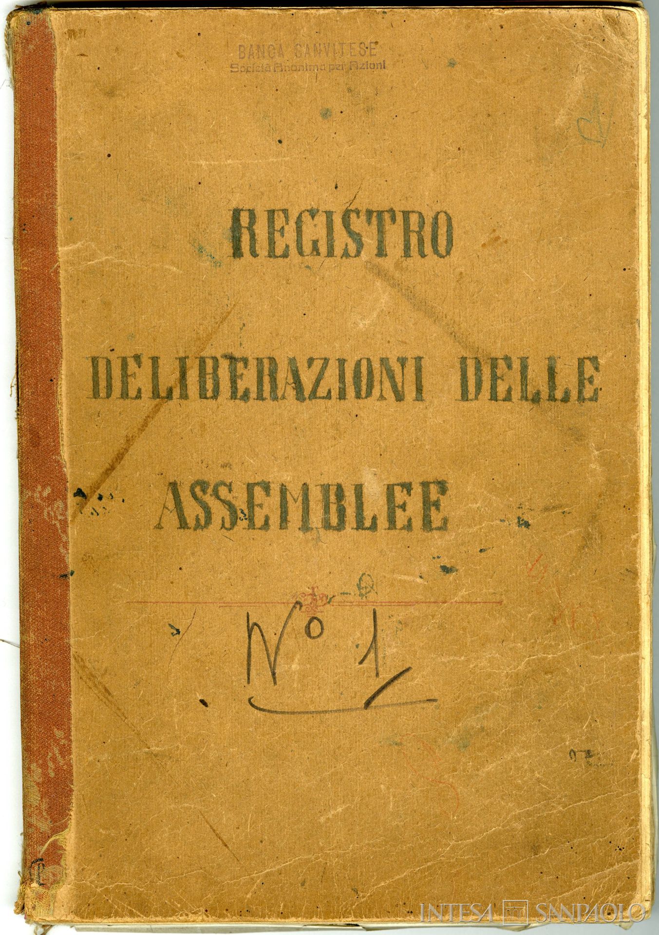 Banca Sanvitese, frontespizio del registro delle Deliberazioni delle Assemblee, 1923-1966