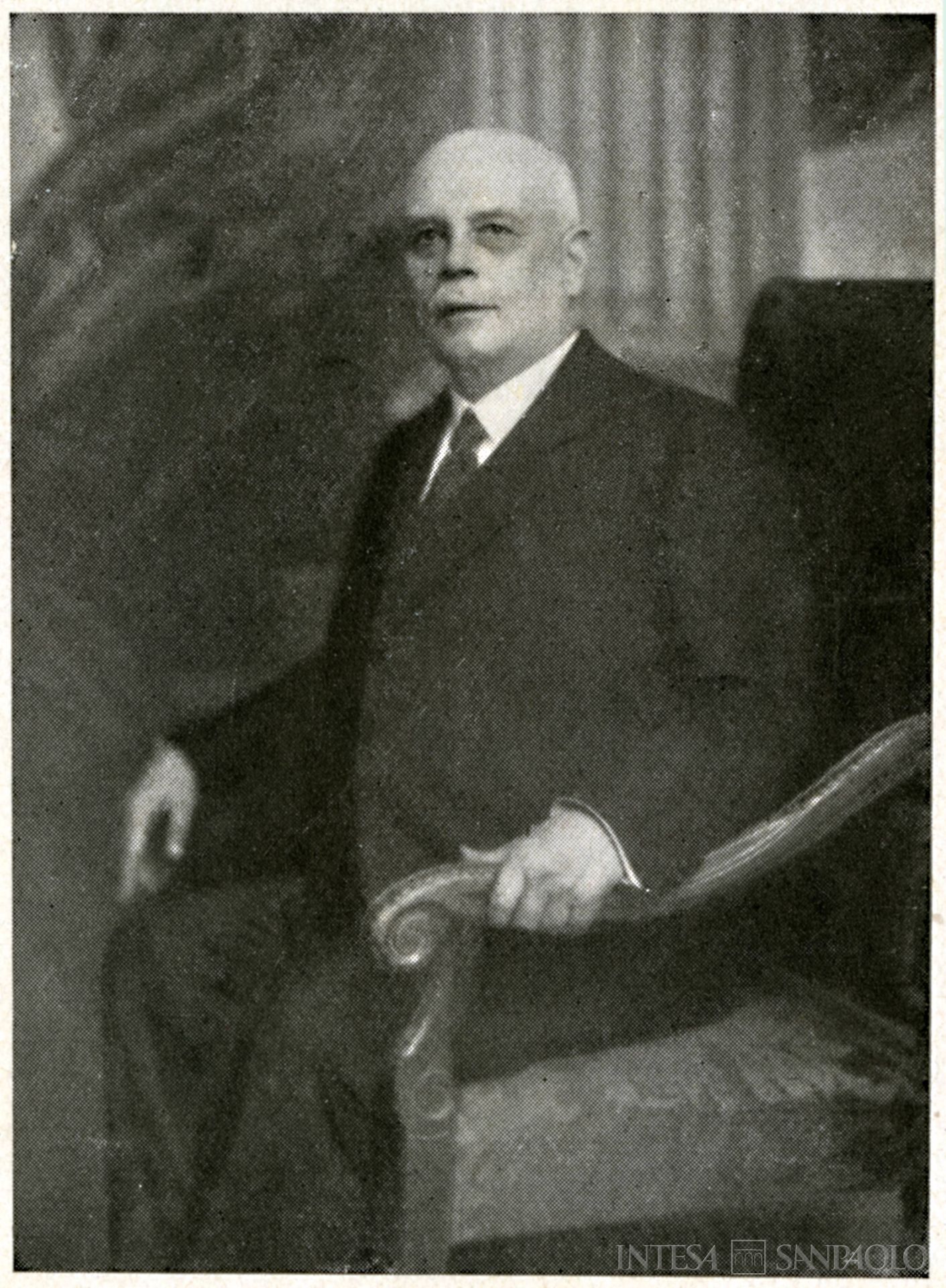 Banca Sicula, Giulio D'Alì Staiti, presidente dell'istituto, foto tratta dall'opuscolo edito in occasione del cinquantesimo anniversario, 1933 (fotografo sconosciuto)