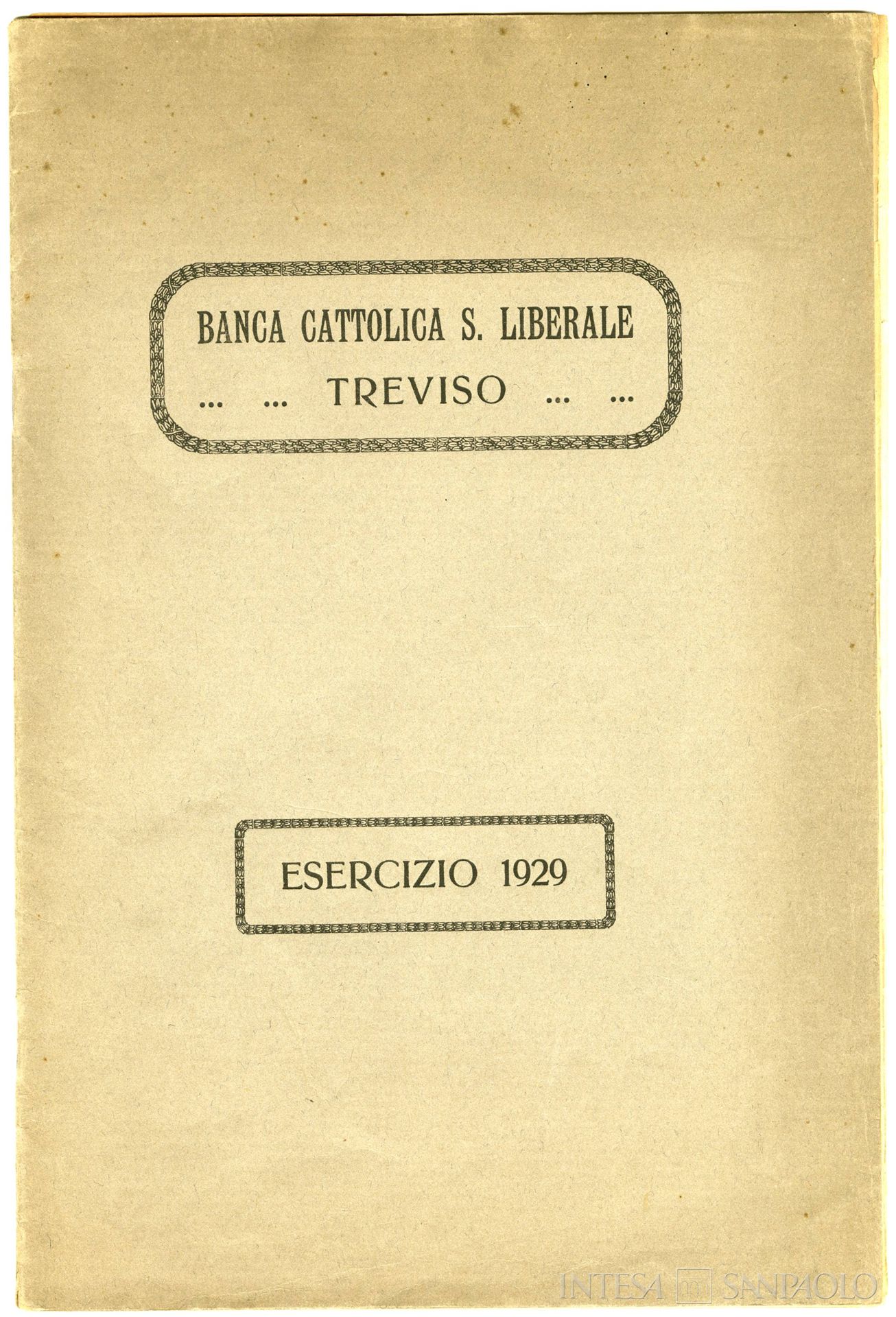 Banca Cattolica San Liberale, bilancio di esercizio, 1929