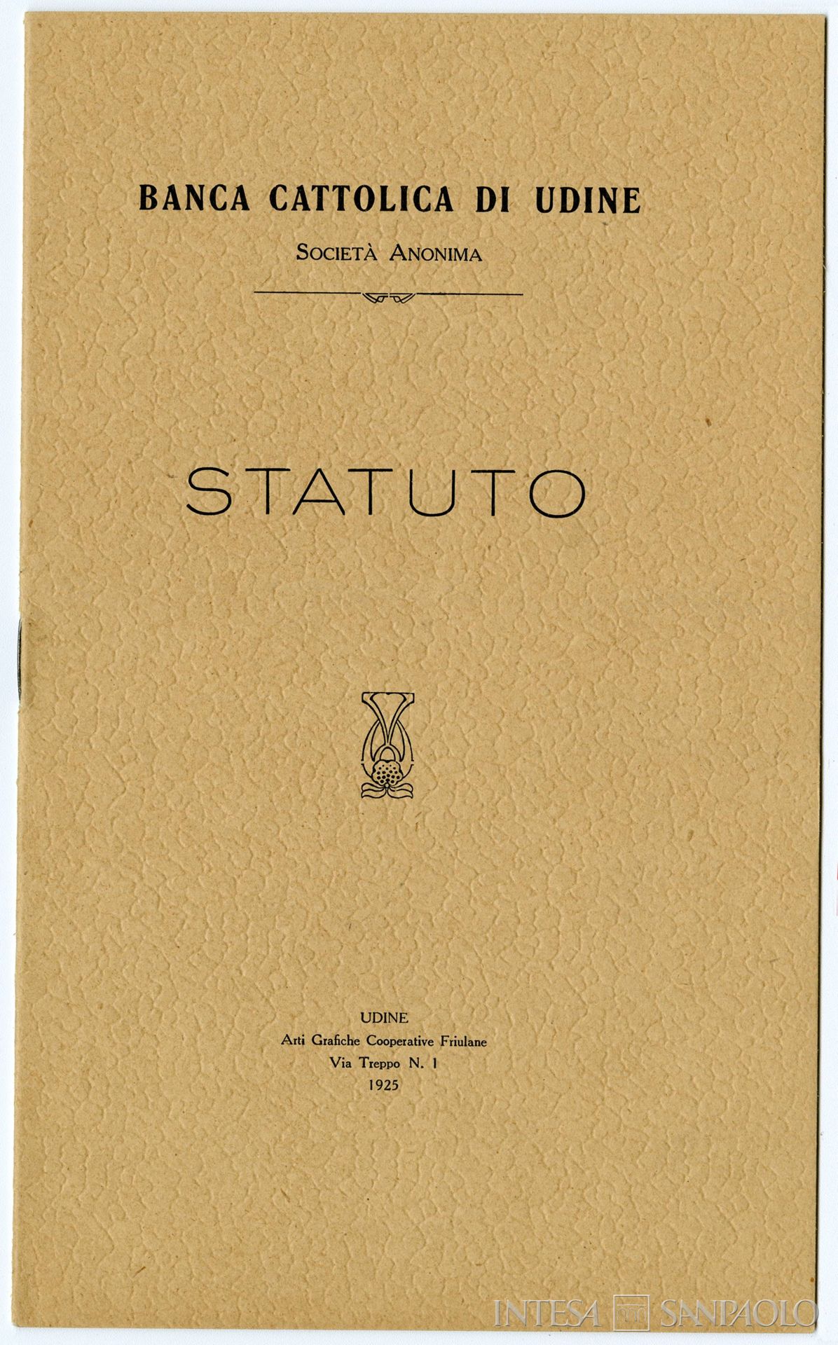 Banca Cattolica di Udine, statuto, 1925