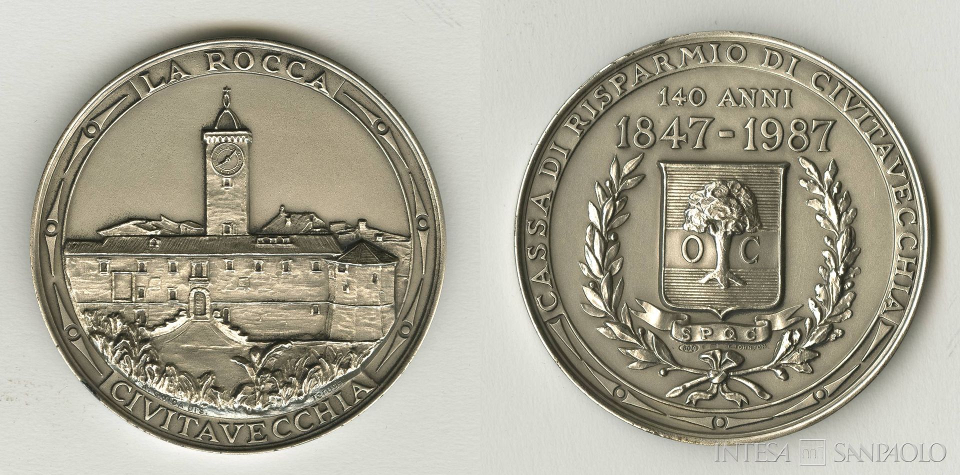 Cassa di Risparmio di Civitavecchia, medaglia commemorativa del 140° anniversario, 1987