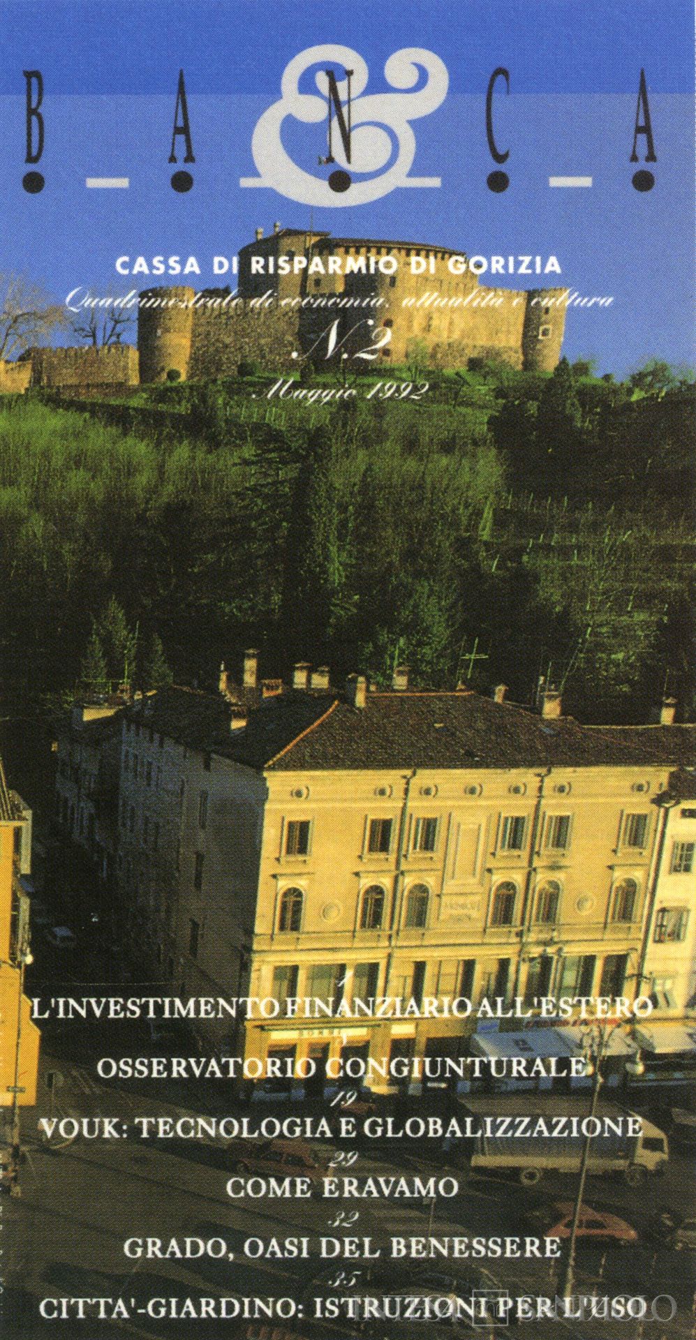 Cassa di Risparmio di Gorizia, copertina dell'house organ Banca &, n. 2, 1992