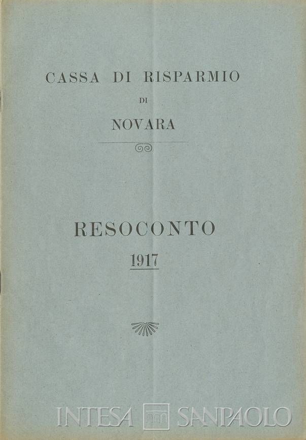 Cassa di Risparmio di Novara, resoconto, 1917