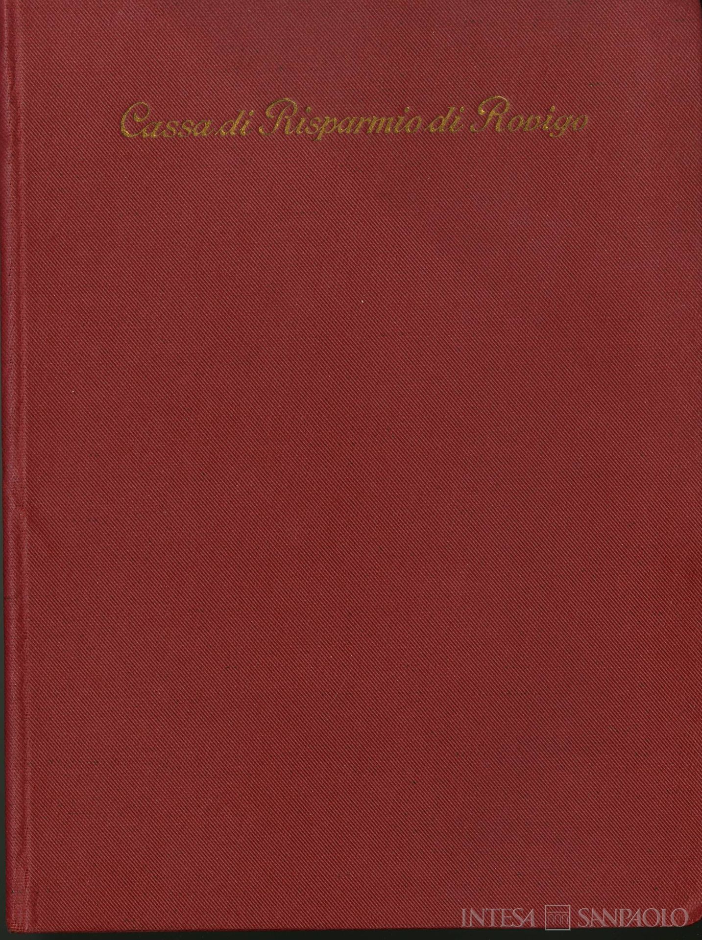 Cassa di Risparmio di Rovigo, copertina di un libretto di risparmio per aziende, 1923