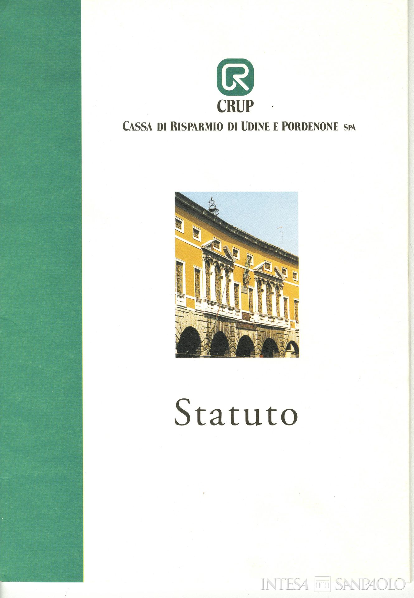 Cassa di Risparmio di Udine e Pordenone, frontespizio dello statuto, 1991