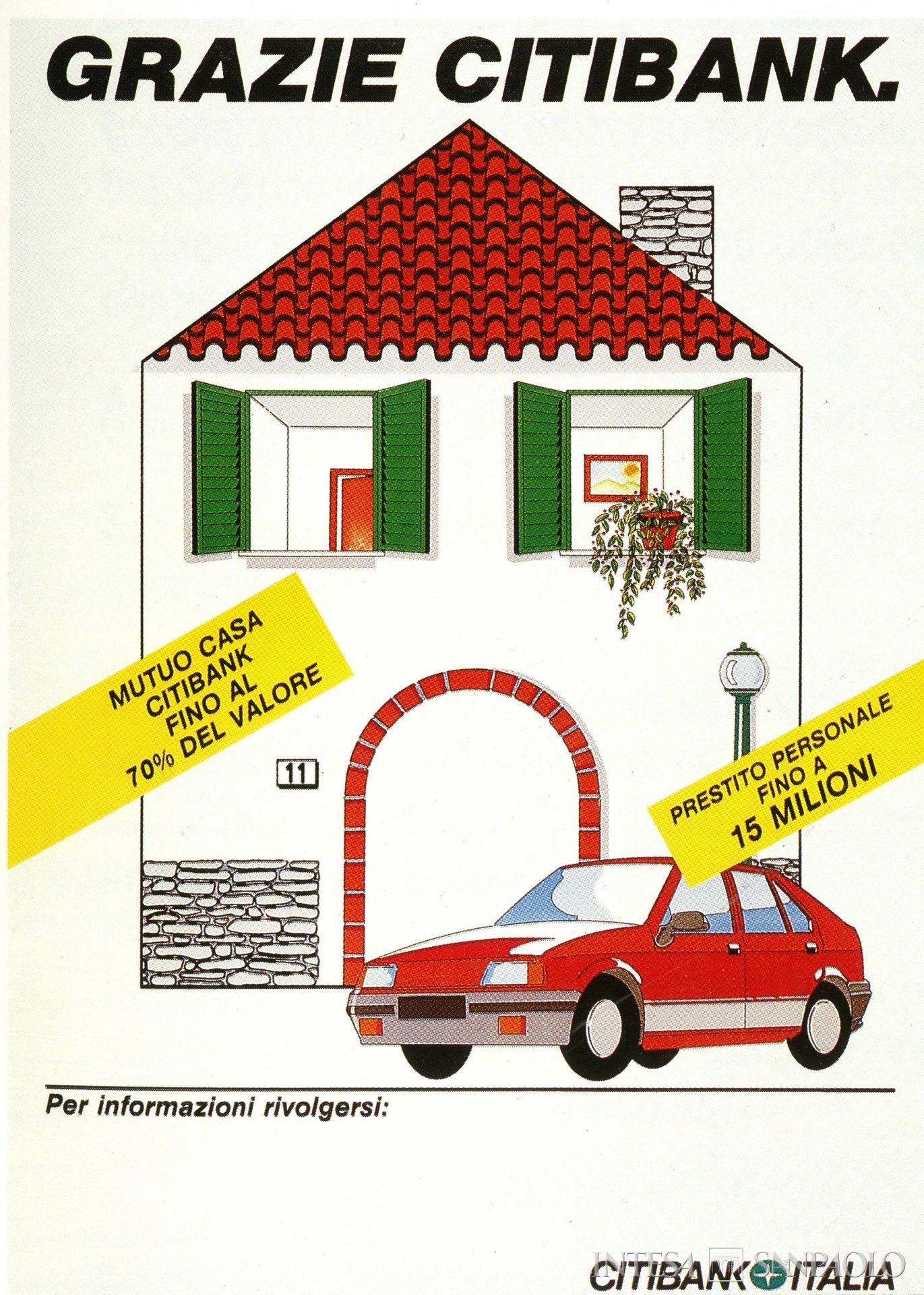 Citibank Italia, pubblicità relativa ai prodotti e ai servizi dell'istituto tratta dal bilancio del 1988