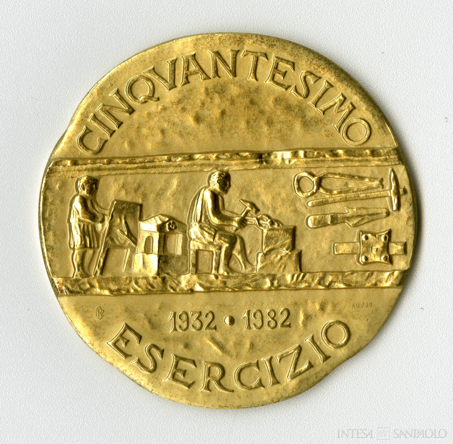 Istituto Mobiliare Italiano, verso della medaglia commemorativa per il cinquantenario dell'istituto, 1982