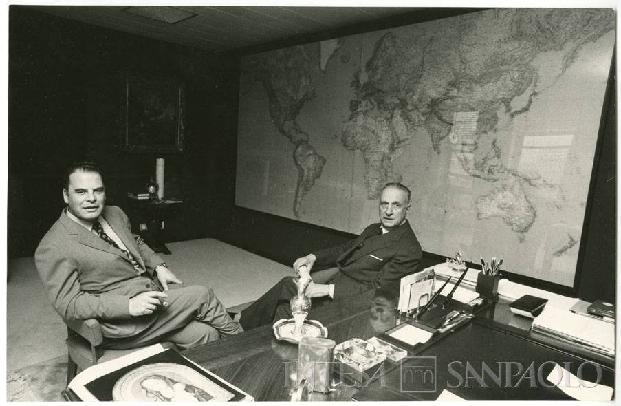 Istituto Mobiliare Italiano, ritratti di Giorgio Cappon e Silvio Borri, 1968-1969 (fotografia di Vezio Sabatini)