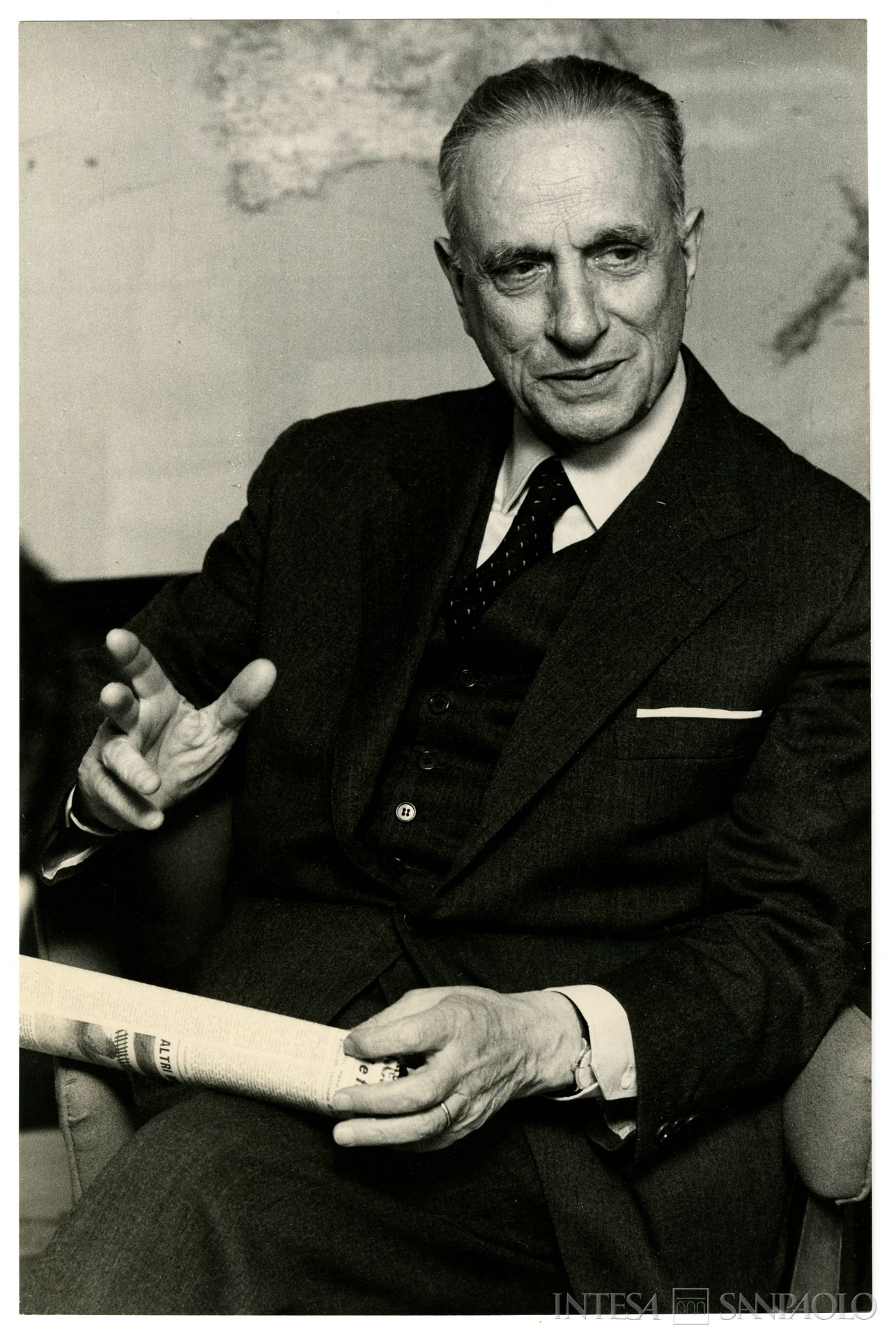 Istituto Mobiliare Italiano, il presidente Silvio Borri, [1971] (fotografia di Vezio Sabatini)