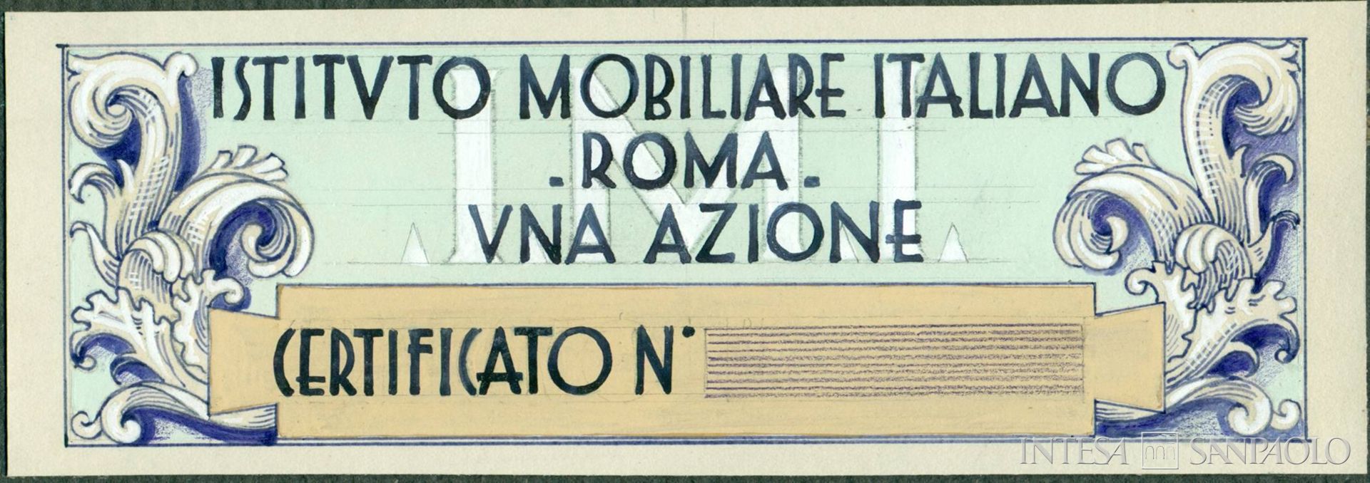 Istituto Mobiliare Italiano, bozzetto di titolo, anni Trenta