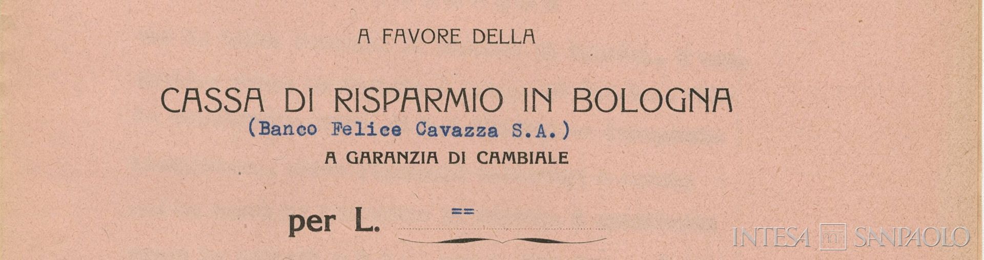 Dettaglio della convenzione a favore della Cassa di Risparmio in Bologna e del Banco Felice Cavazza a garanzia di una cambiale, 3 agosto 1950