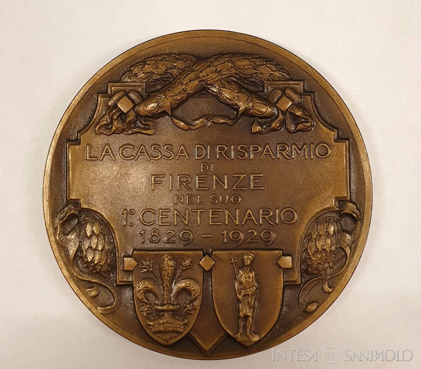 Cassa di Risparmio di Firenze, medaglia commemorativa del centenario dell'istituto (retro), 1929