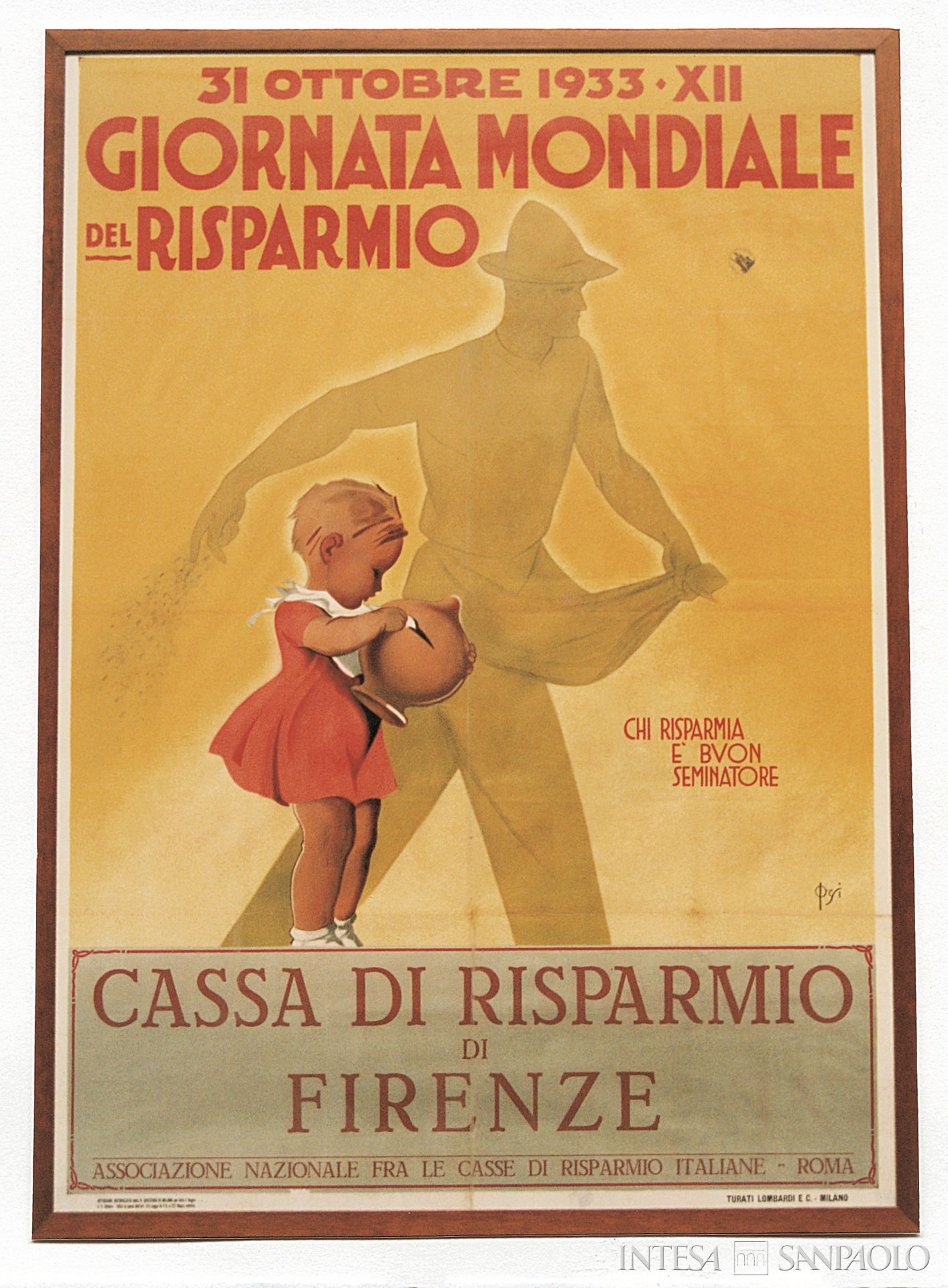 Cassa di Risparmio di Firenze, manifesto per la Giornata Mondiale del Risparmio, 1933