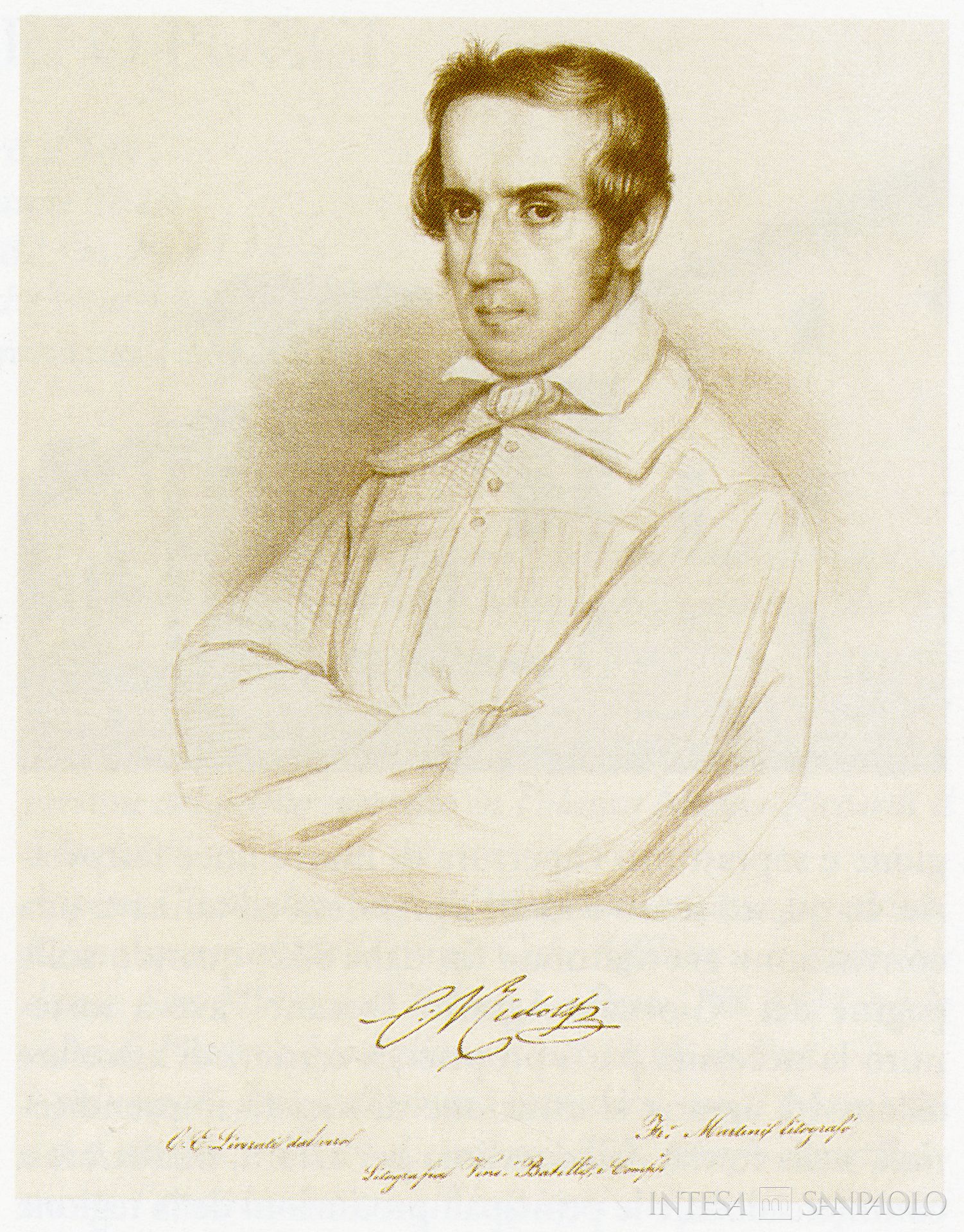 Cosimo Ridolfi in una litografia degli anni '30-'40 del XIX secolo, di Liverati, Martini, Batelli, tratta da Le opere e i giorni. Vicende storiche, lavoro, vita quotidiana di una Banca nel suo territorio, 1999