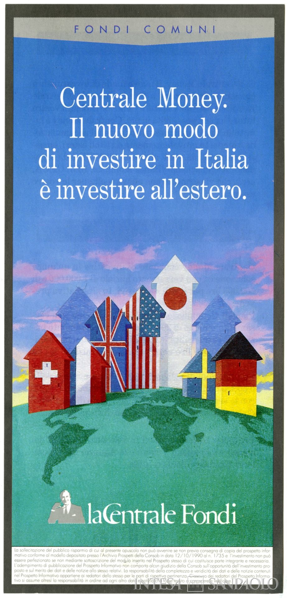 La Centrale, volantino pubblicitario per Centrale Money, 1990 (grafica di Canard)