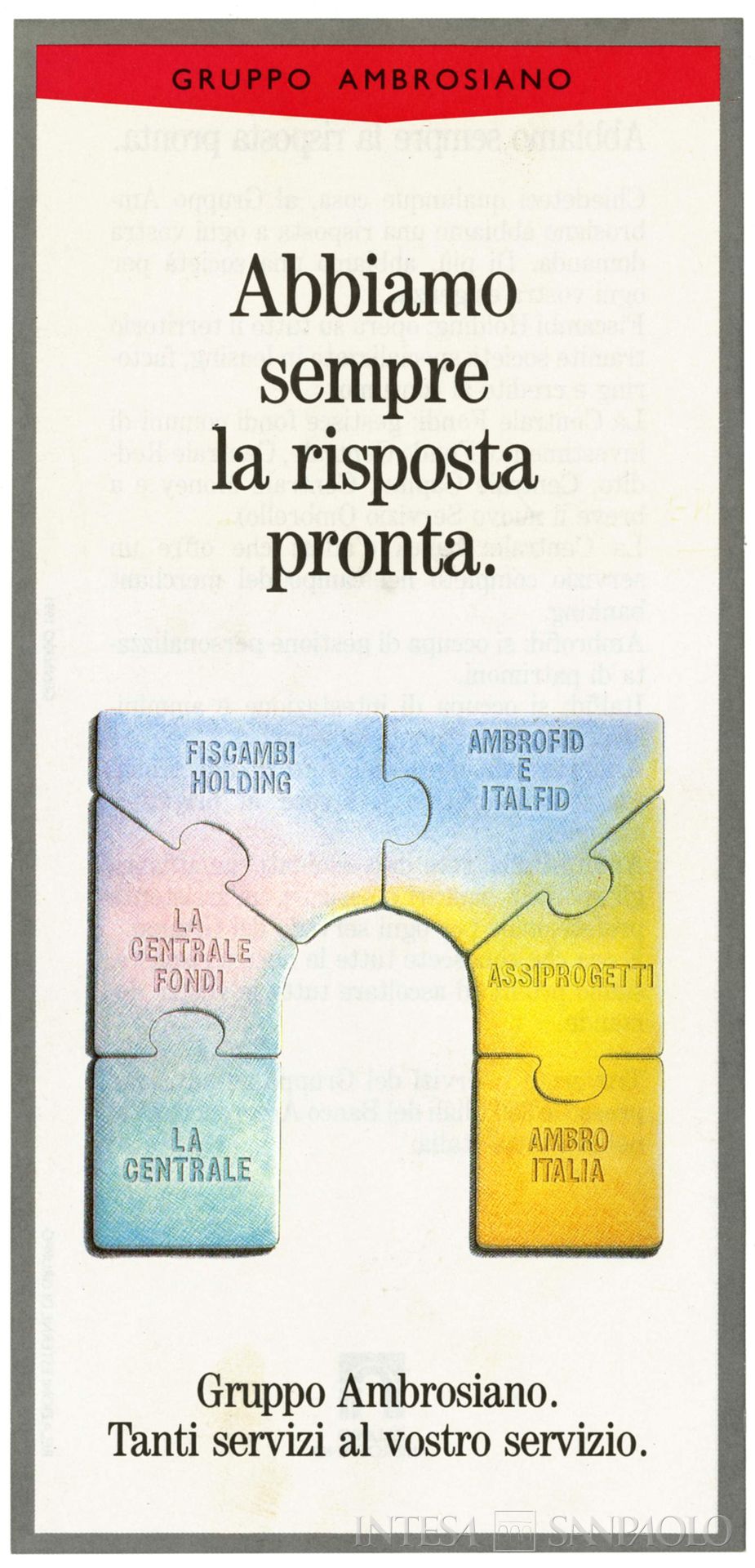 La Centrale, volantino pubblicitario del Gruppo Ambrosiano, 1991