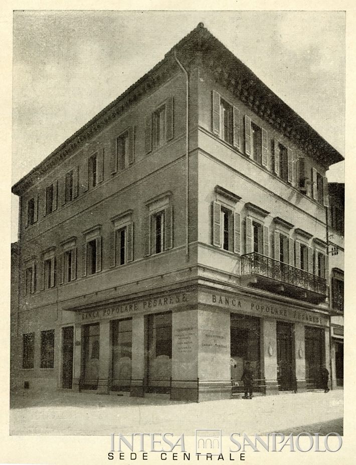 Banca Popolare Pesarese, sede centrale sul frontespizio del bilancio dell'esercizio 1938