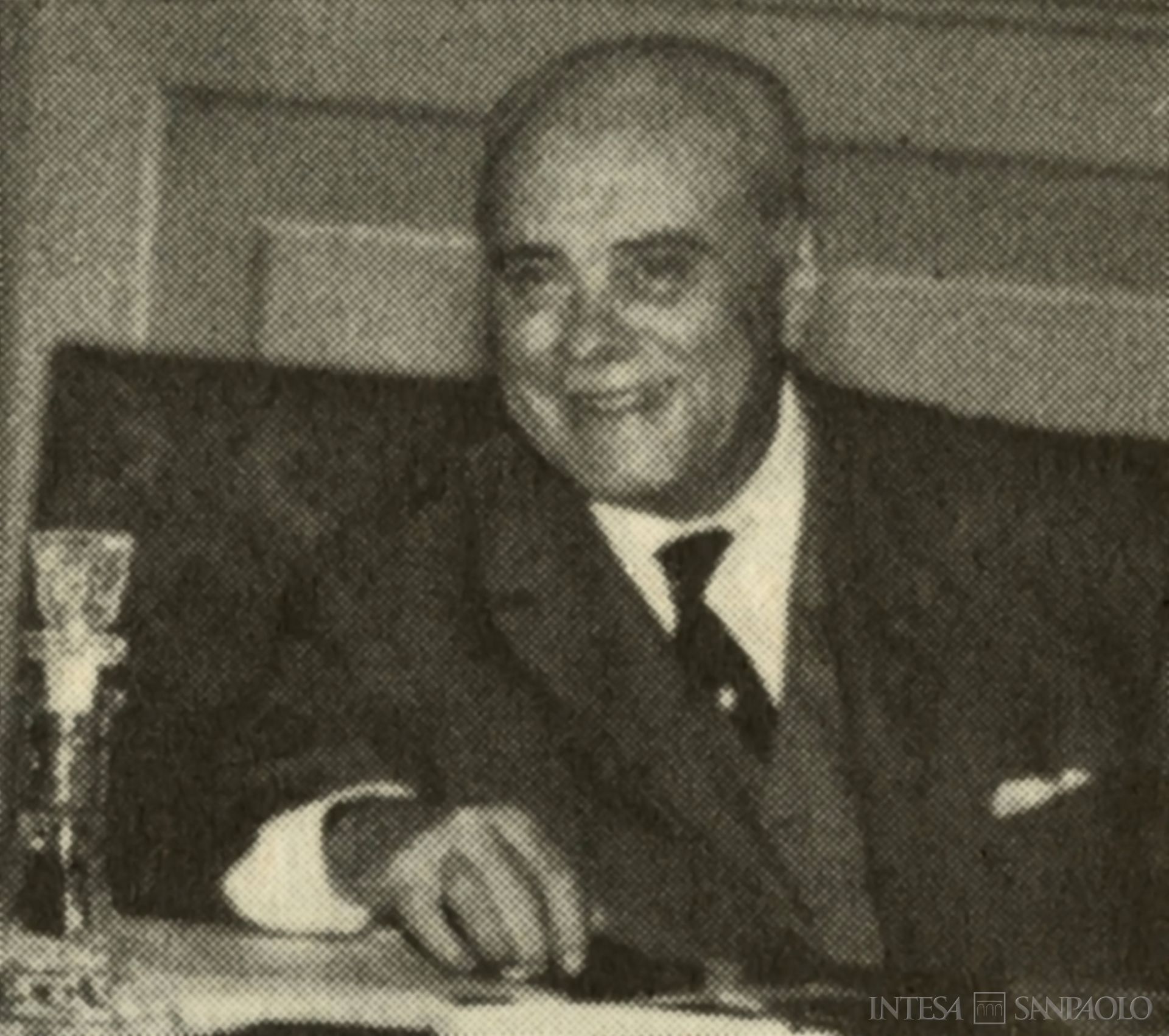 Cassa di Risparmio di Città di Castello, Angelo Rosini presidente dell'Istituto, fotografia tratta da Il Bollettino del Risparmio, n. 4, 1962 (fotografo sconosciuto)