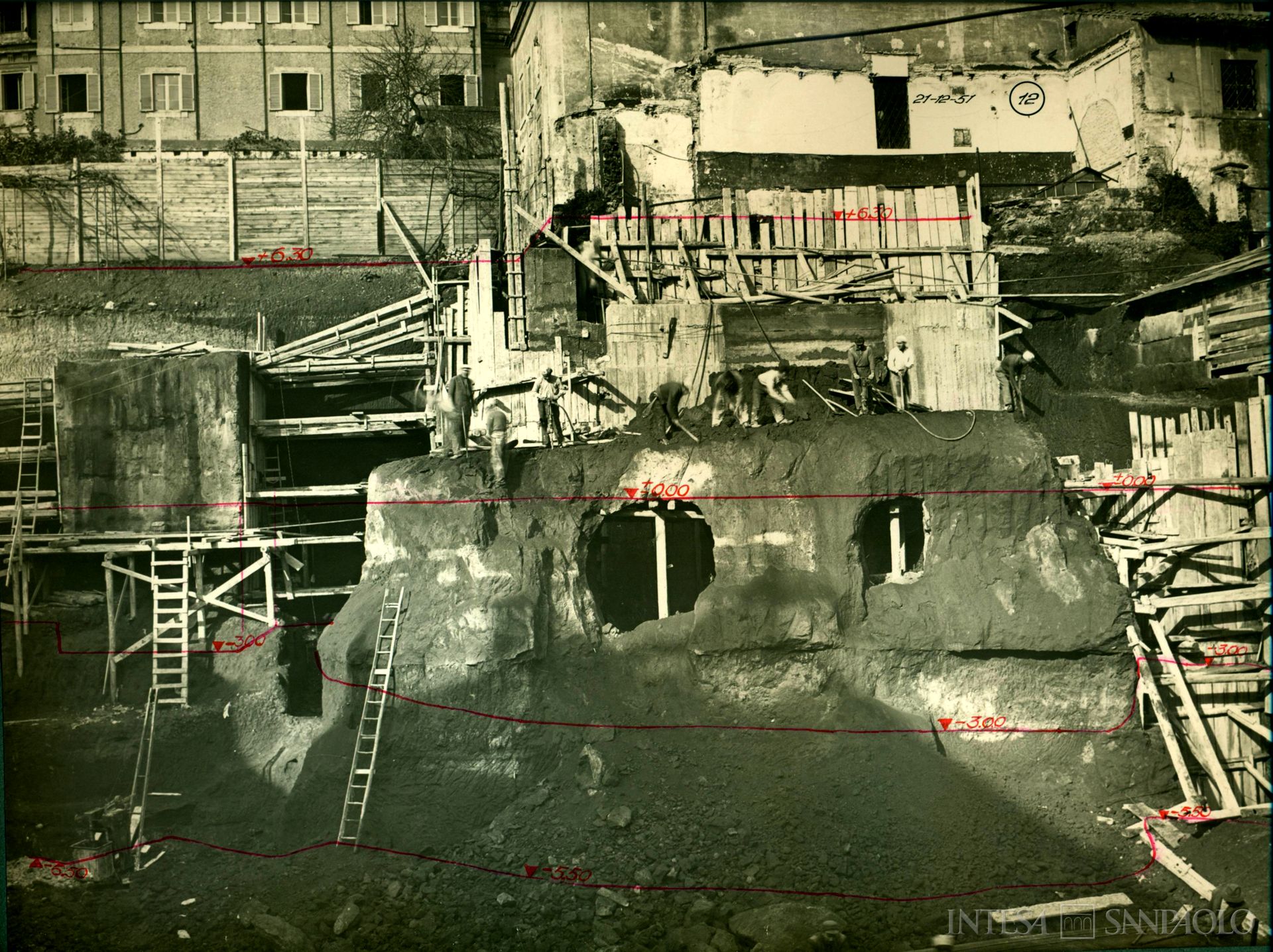 Istituto Mobiliare Italiano, Roma, via IV Fontane, costruzione della sede, 1951-1954 (fotografo sconosciuto)