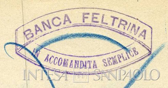 Banca Feltrina, timbro presente sull'istanza relativa all'incorporazione nella Banca Cattolica Vicentina, 24 luglio 1930