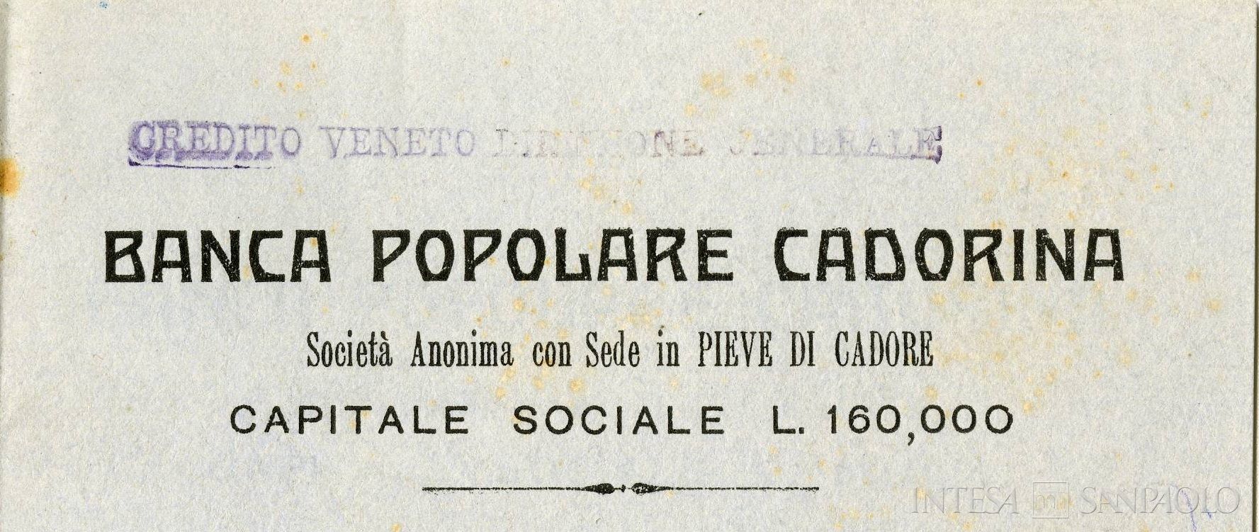 Banca Cadorina, dettaglio dello statuto, 1918