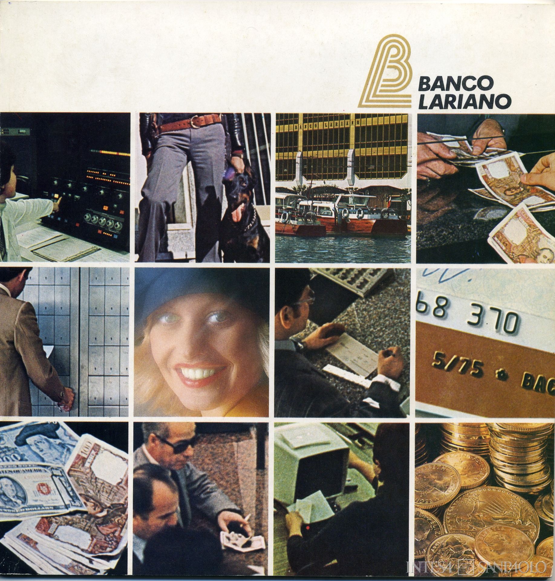 Banco Lariano, copertina dell'opuscolo informativo edito dall'istituto, 1975