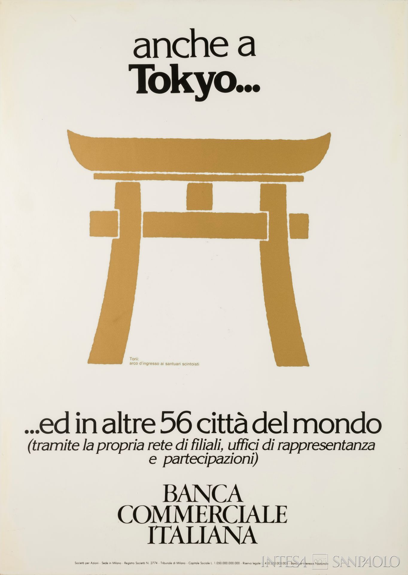 Banca Commerciale Italiana, manifesto sulla presenza dell'Istituto in Giappone, 1991