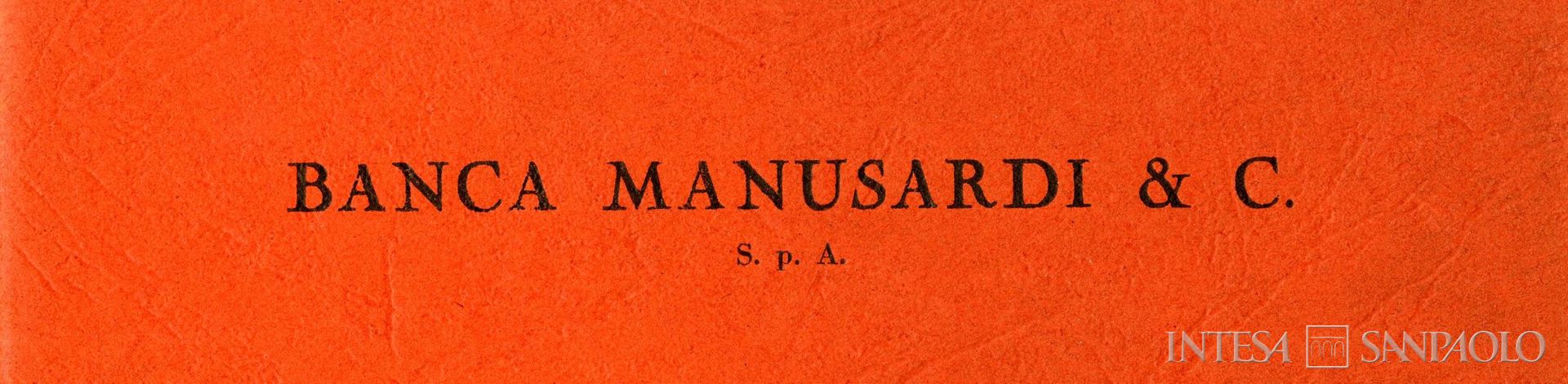 Banca Manusardi & C., dettaglio del frontespizio dello statuto, senza data