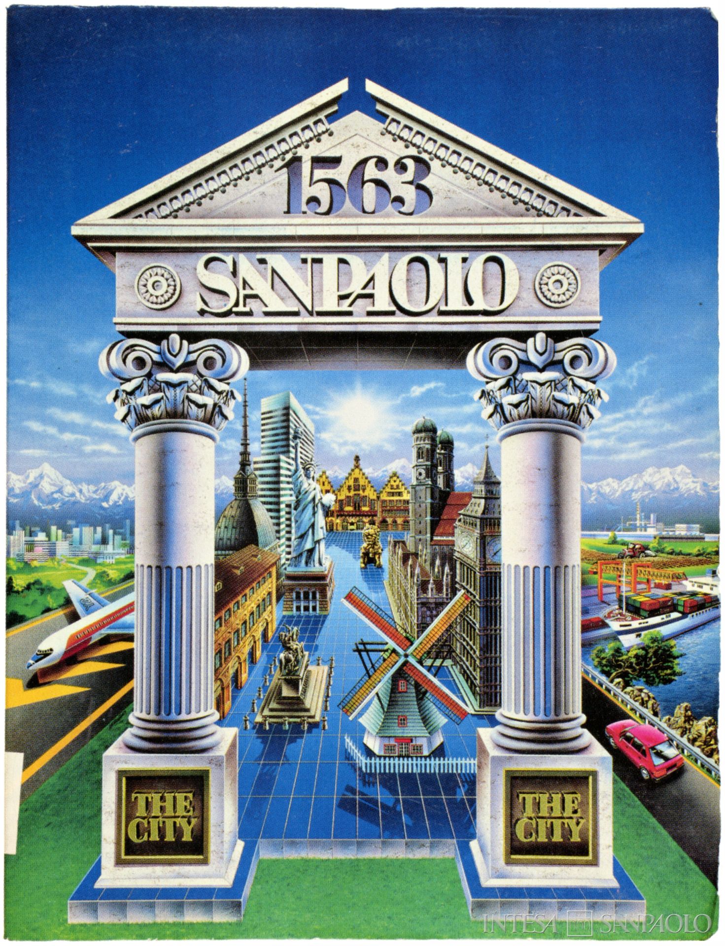 Istituto Bancario San Paolo di Torino, brochure pubblicitaria del 1985 per il mercato estero, tratta da La Compagnia di San Paolo, 2013