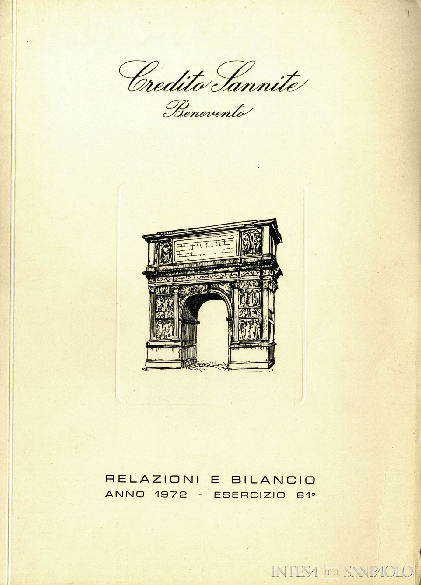 Credito Sannite, frontespizio del bilancio 1972