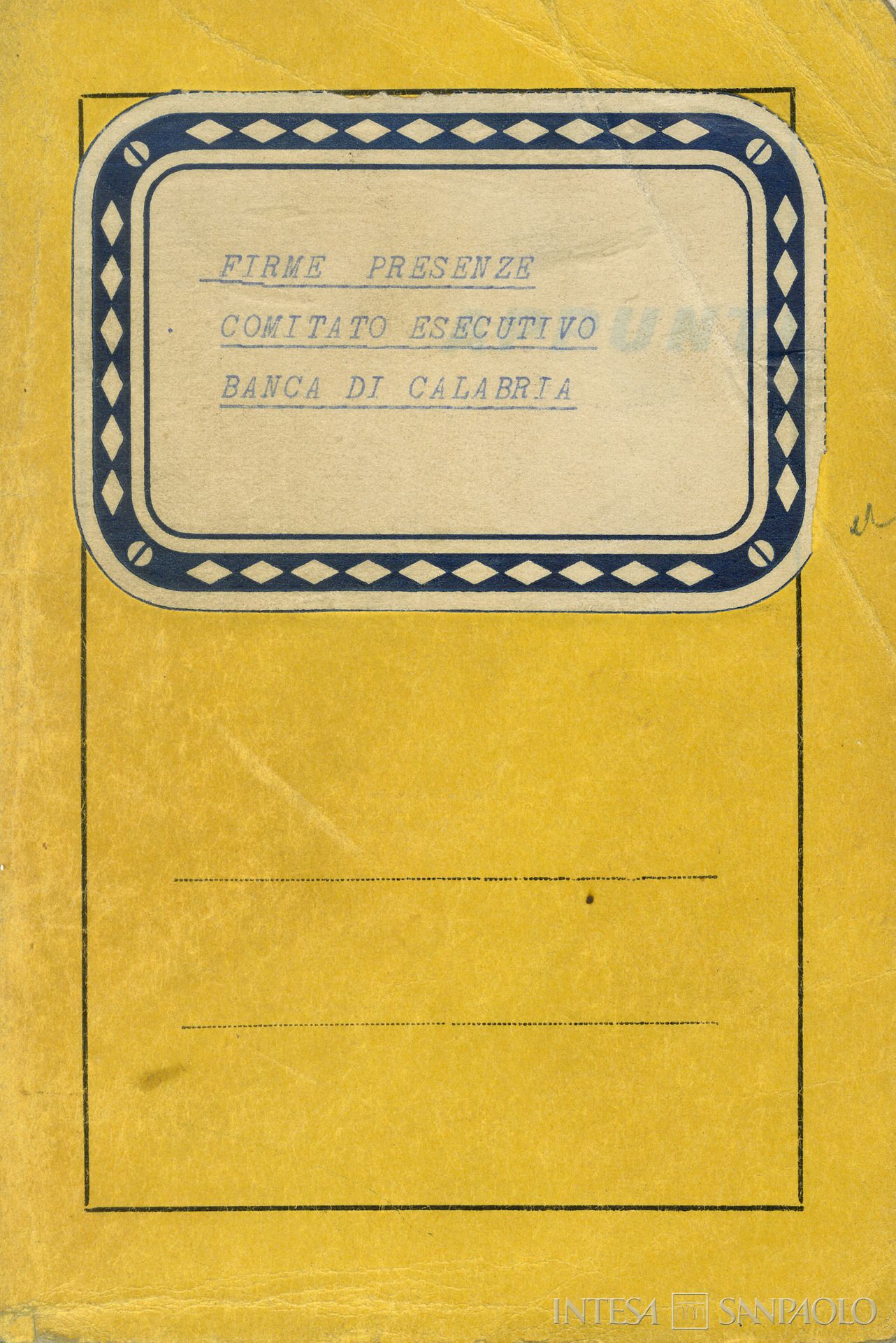 Banca di Calabria, copertina del libretto firme e presenze del Comitato Esecutivo, 1969-1974