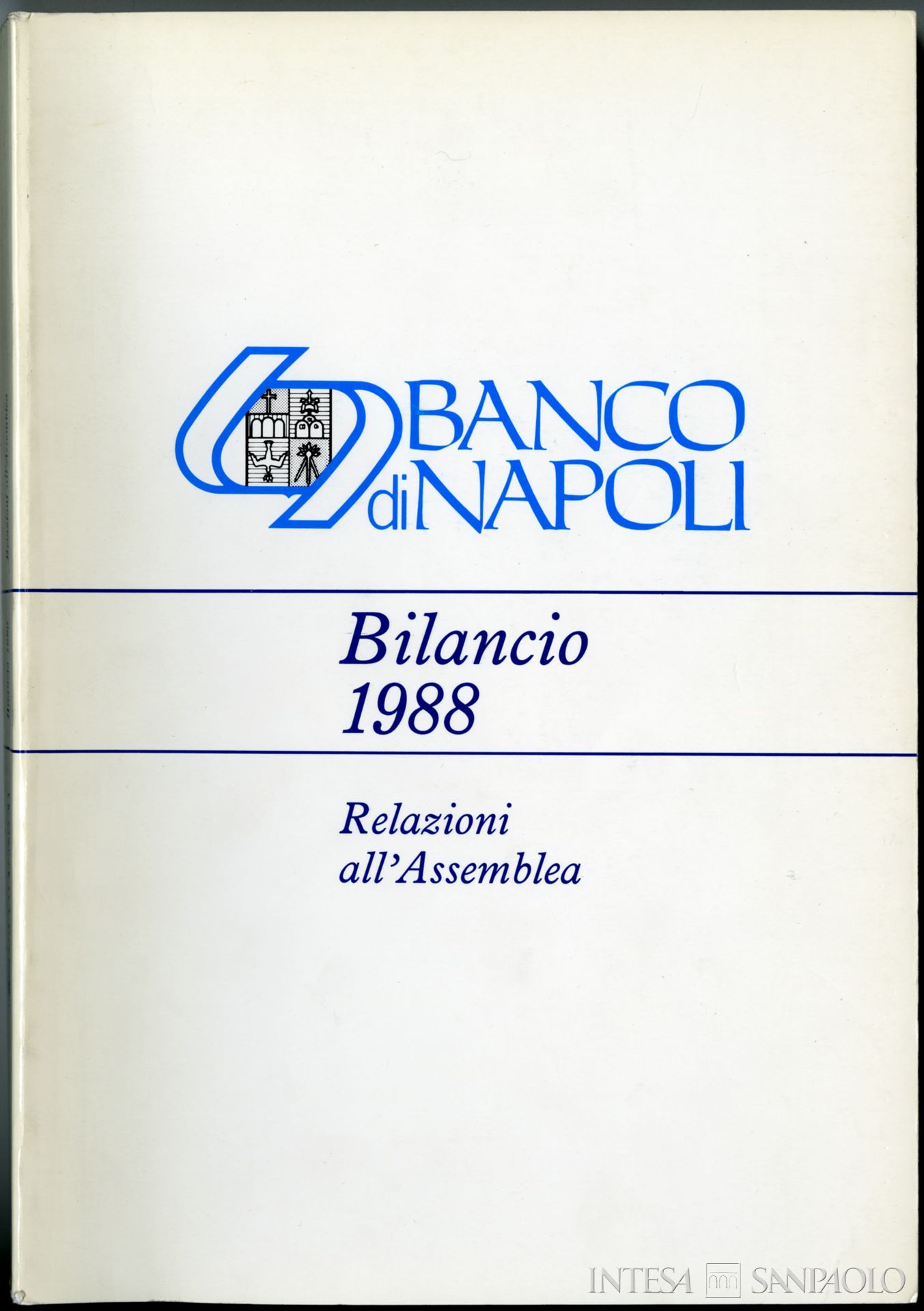 Banco di Napoli, frontespizio del bilancio del 1988