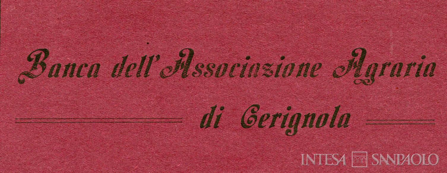 Banca dell'Associazione Agraria di Cerignola, dettaglio del frontespizio del bilancio del 1924