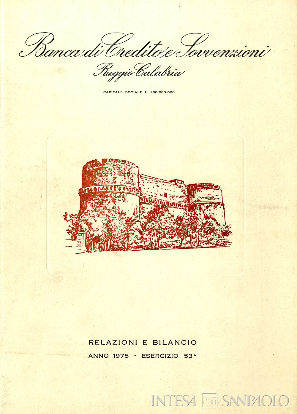 Banca di Credito e Sovvenzioni, frontespizio del bilancio del 1975