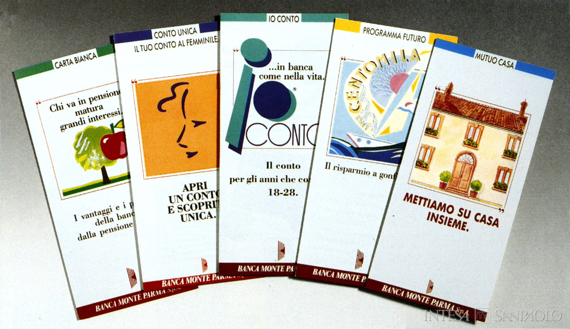Banca del Monte di Parma, pubblicità di prodotti e servizi tratta dal bilancio del 1993