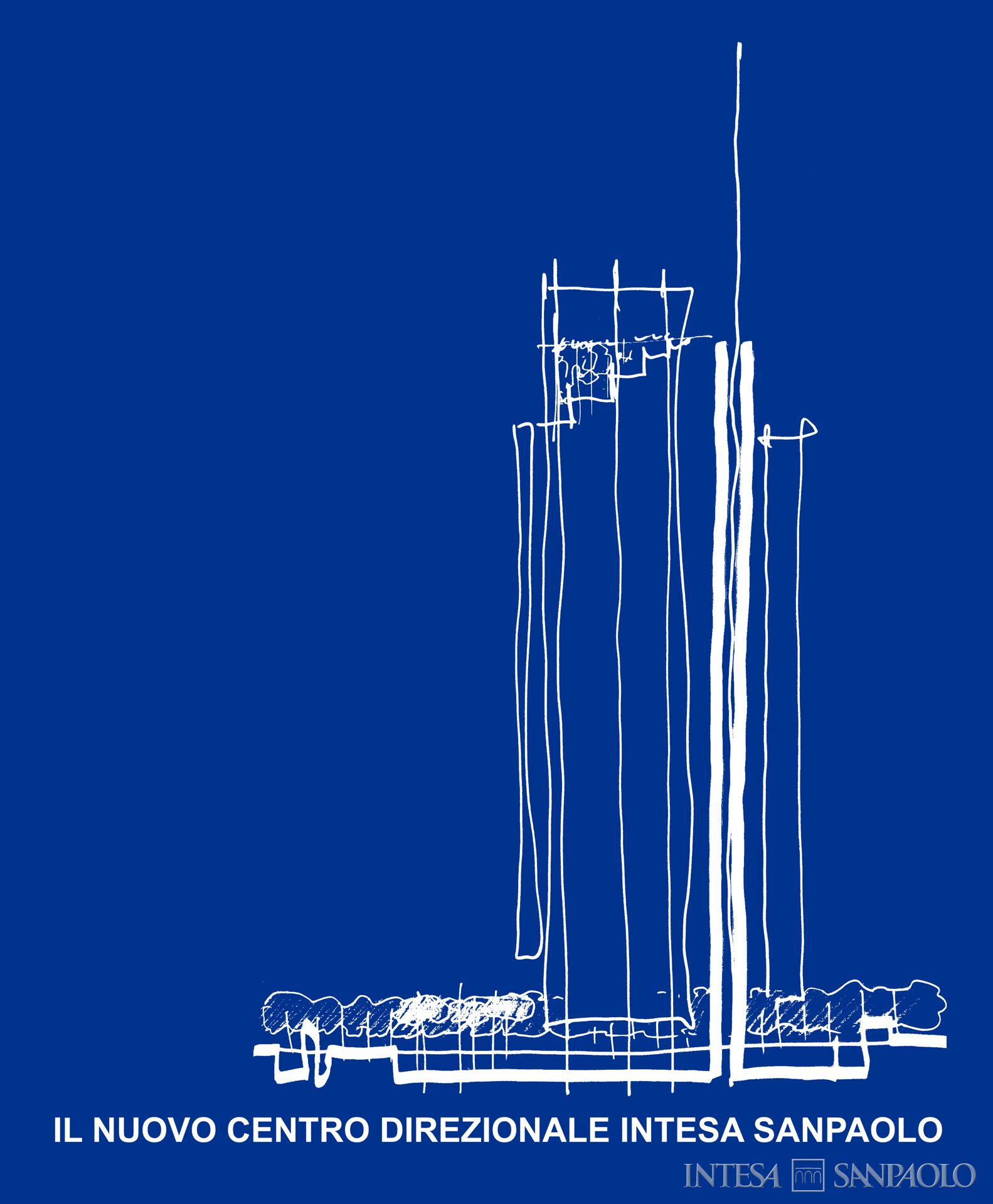 Intesa Sanpaolo, Torino, Grattacielo, schizzo di progetto dello studio di architettura Renzo Piano Building Workshop sul nuovo centro direzionale dell'Istituto, 2007