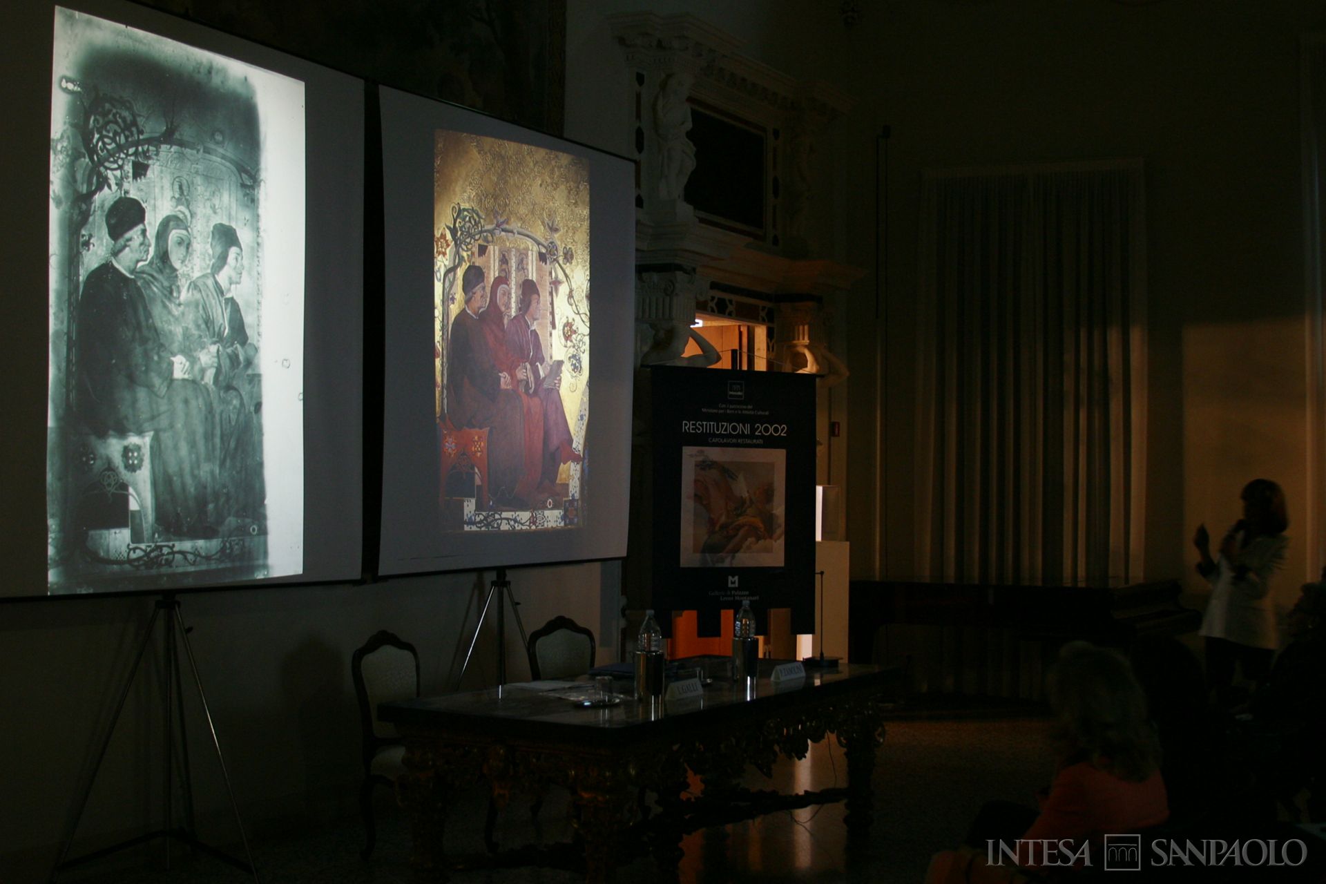 Banca Intesa, Vicenza, Palazzo Leoni Montanari, ciclo di incontri sul progetto Restituzioni, 30 maggio 2002 (fotografo sconosciuto)