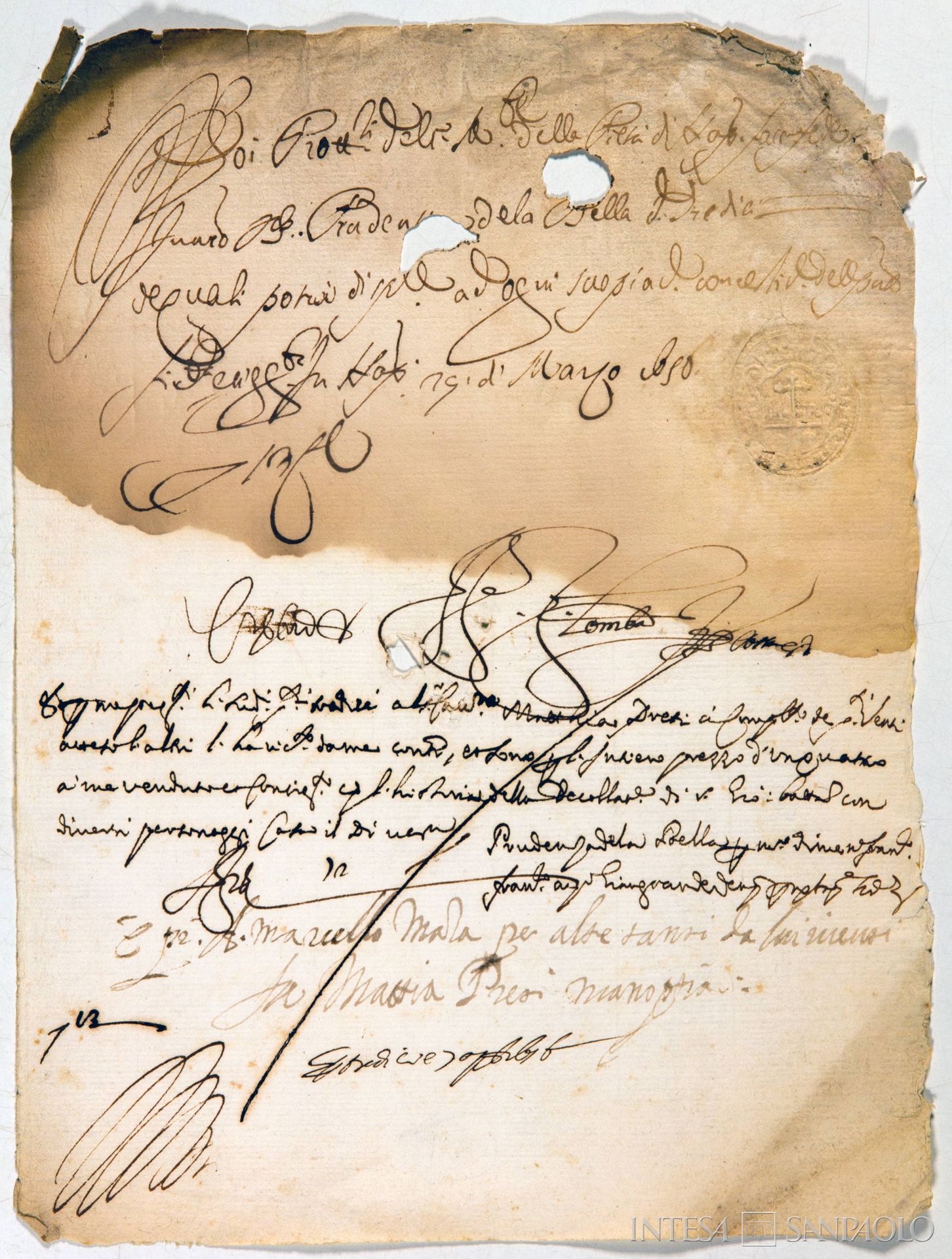 Monte e Banco della Pietà, fede di credito, 29 marzo 1656 (Archivio Storico del Banco di Napoli)