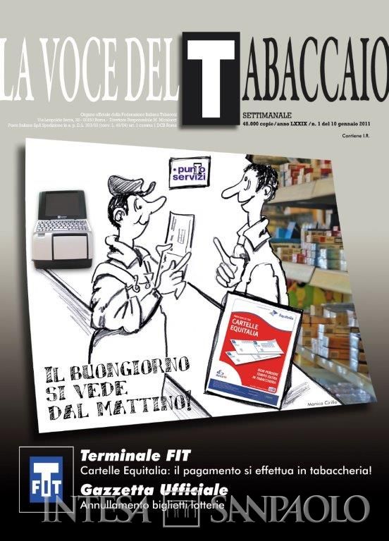 Banca dei Tabaccai, copertina del settimanale La voce del Tabaccaio, n. 1, gennaio 2011 (Archivio Storico FIT)