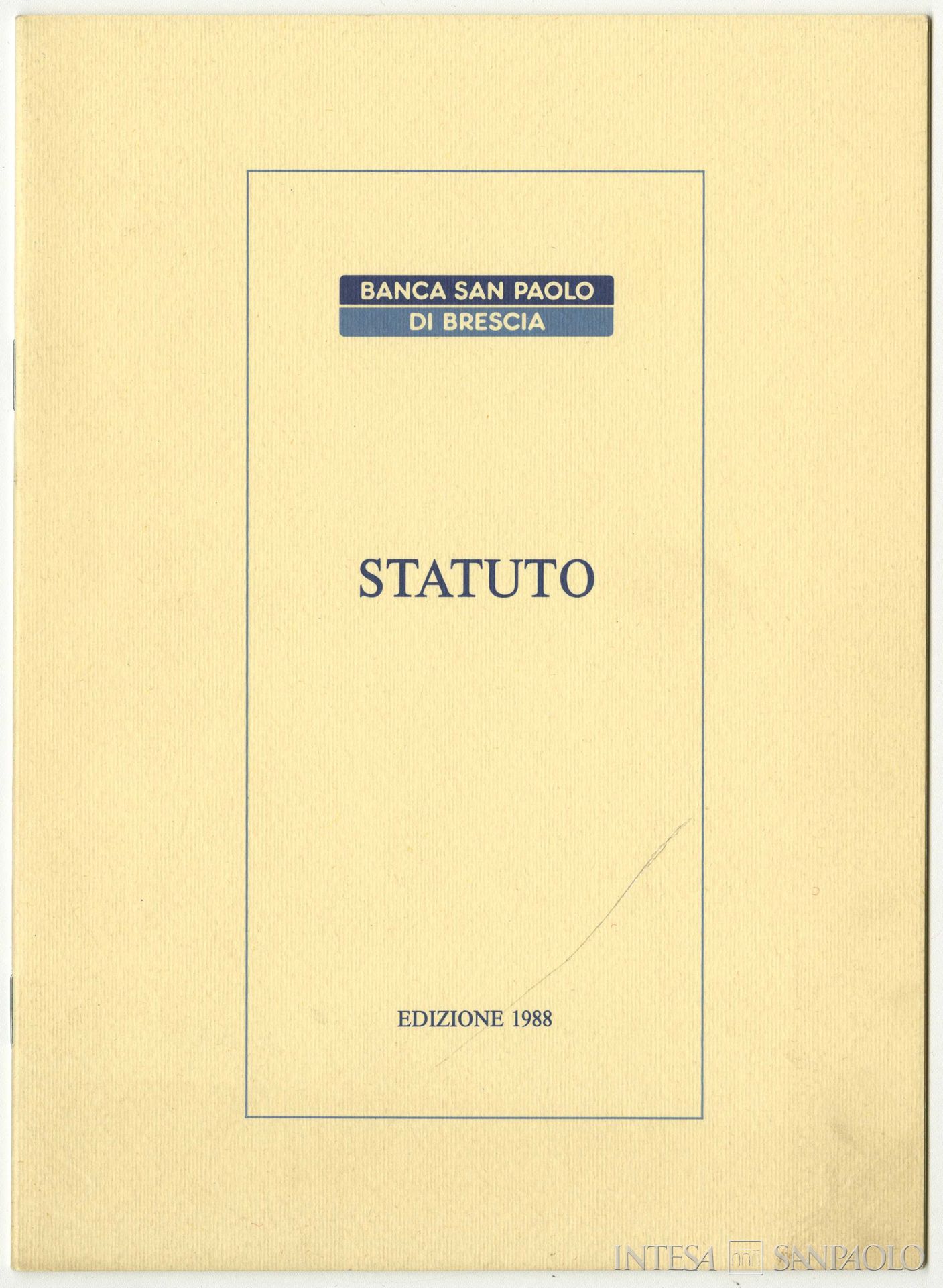 Banca San Paolo di Brescia, statuto, 1988