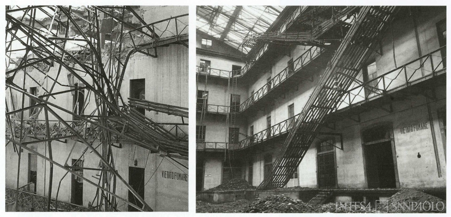 Banca Popolare Commercio e Industria, sede di via della Moscova inagibile, fotografia del 1945 tratta da Banca Popolare Commercio e Industria 1888-2002. Una storia che continua (Amilcare Pizzi, Milano, 2003), p. 57