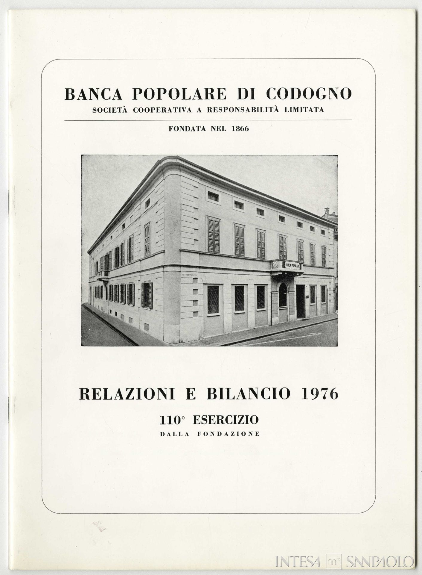 Banca Popolare di Codogno, Relazioni e bilancio 1976: 110° esercizio dalla fondazione, 1977