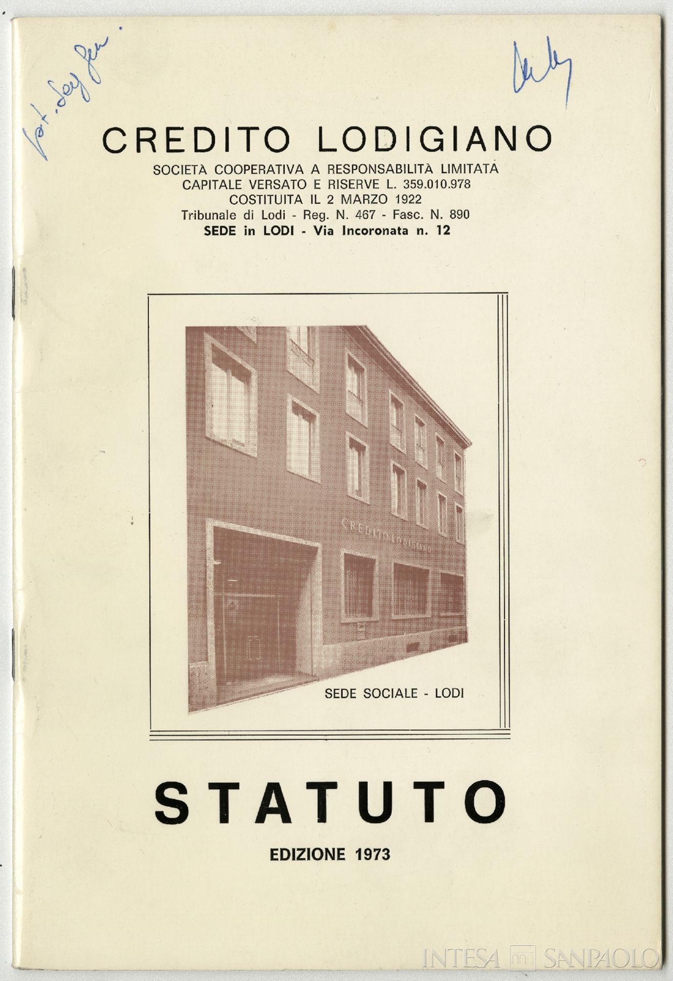 Credito Lodigiano, Statuto, 1973