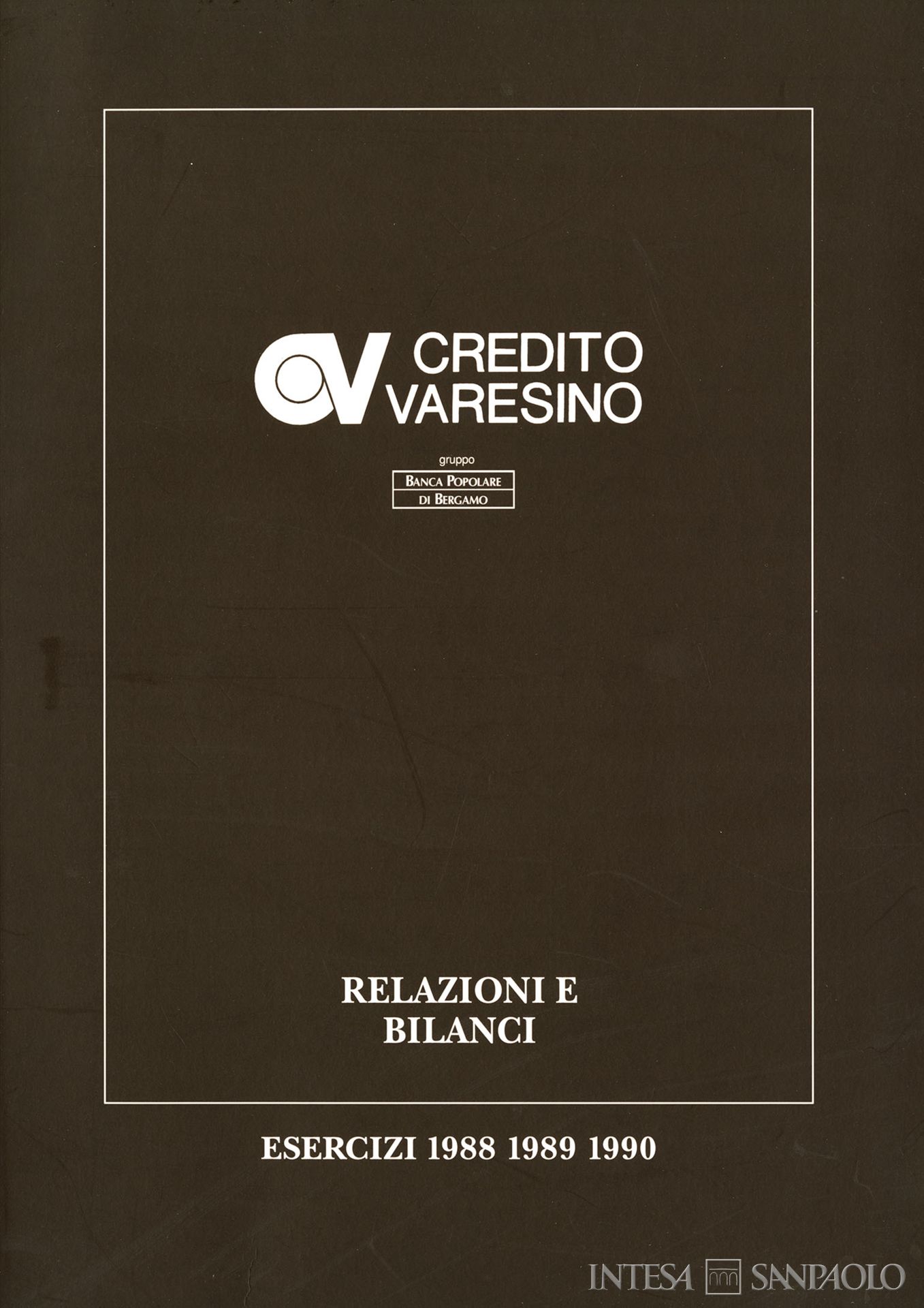 Credito Varesino, copertina della raccolta Relazioni e bilanci. Esercizi 1988-1990, 1991
