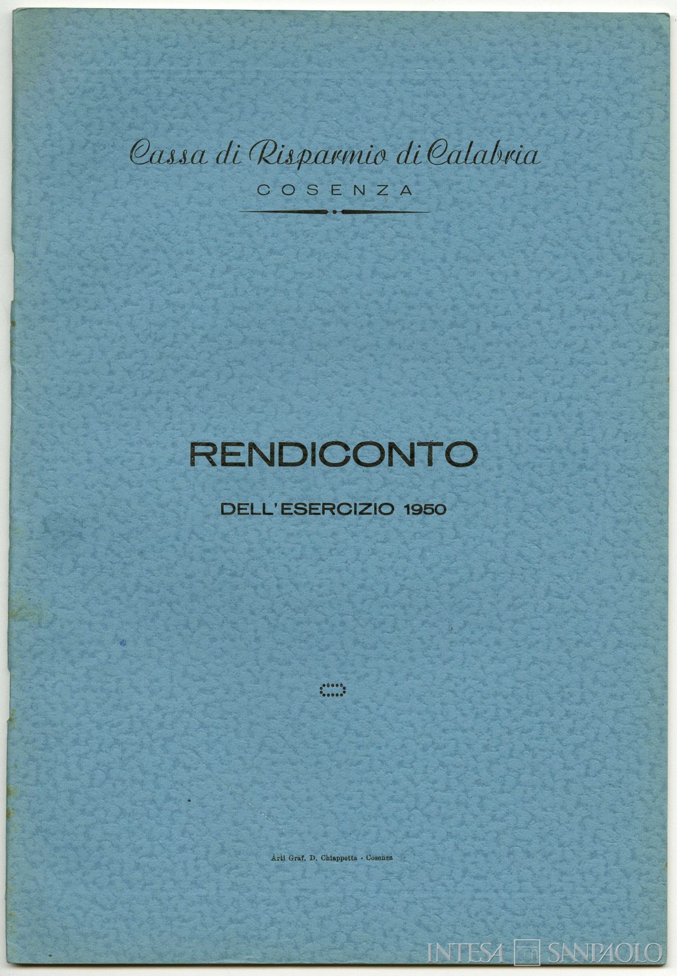 Cassa di Risparmio di Calabria, rendiconto del 1950
